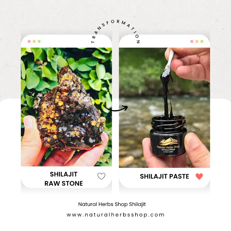 Shilajit raw stone to Shilajit paste